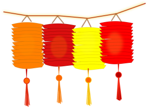 Common Chinese New Year lanterns. Creative commons licensed image.