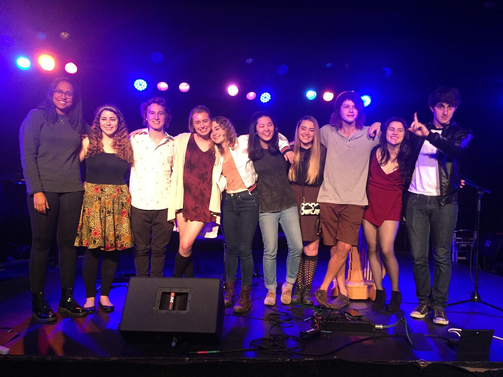 Picture published with permission of Jensen McRae '15. McRae and her USC Thornton School of Music Peers perform at the Freshmen Pop Songwriter Showcase held on Jan. 29.