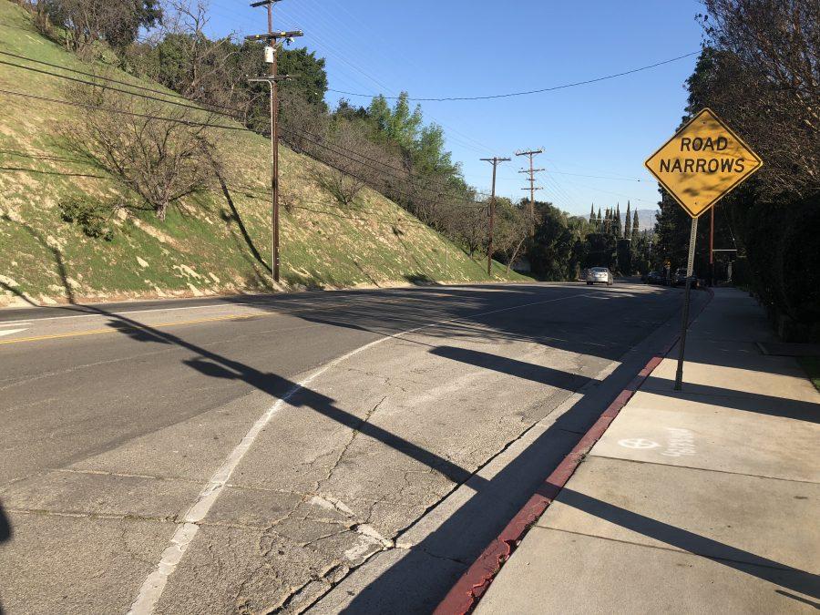 Coldwater Canyon is empty Wednesday morning due to a car crash. The road closed after a car hit a telephone pole. Credit: Danielle Spitz/Chronicle