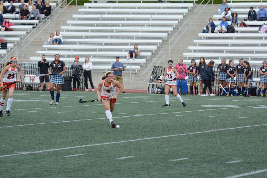 Center+midfielder+Rachel+Brown+20+controls+the+ball+towards+the+middle+of+the+field+hoping+to+score+or+pass+to+an+open+teammate+in+the+game+against+Newport+Harbor+today.+Photo+credit%3A+Luke+Casola%2FChronicle.