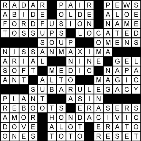 February 2019 crossword puzzle answers