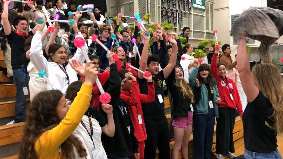 JCL and Latin students participate in the Spirit Competition at the CAJCL convention.  Credit: Mercedes Barletta