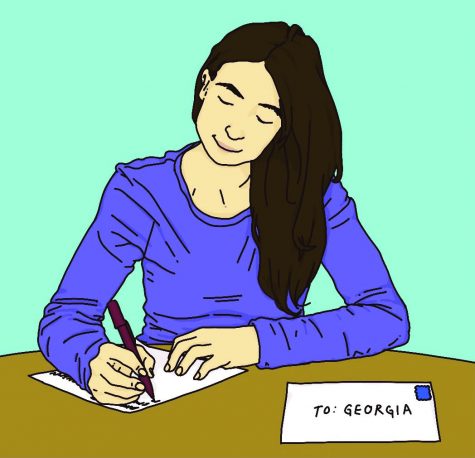 Students reached out to voters in Georgia
encouraging them to vote in the upcoming Senate runoff elections Jan 5.
Illustration credit: Sophia Evans