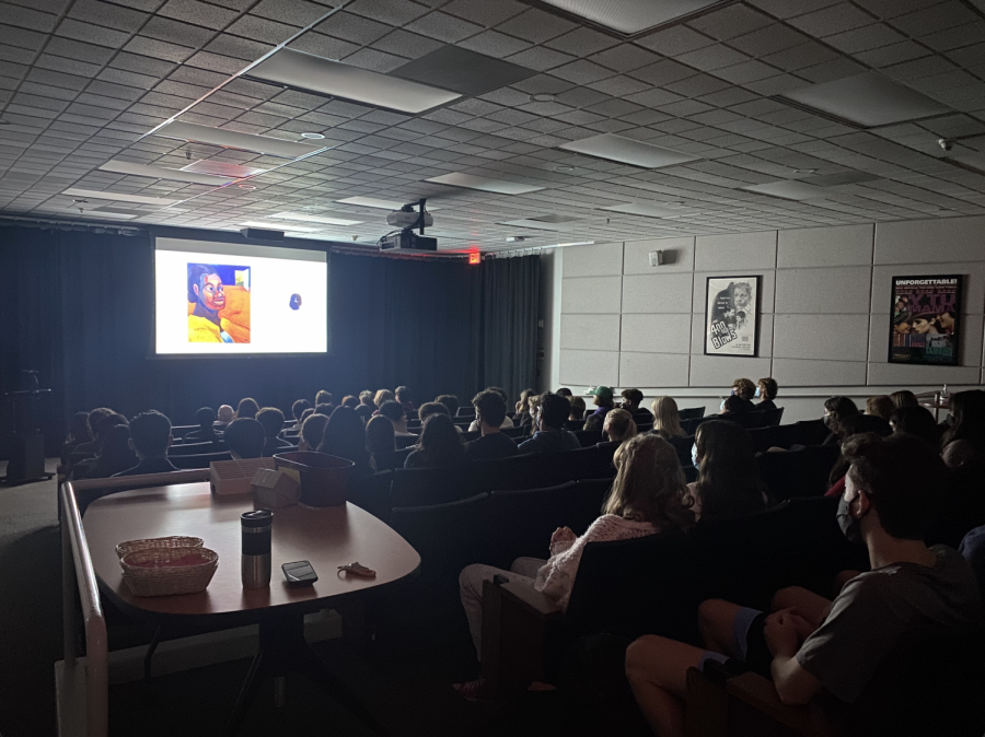 Students view films made by their classmates in Ahmanson Theater, which was one of the activities available during Community Time.