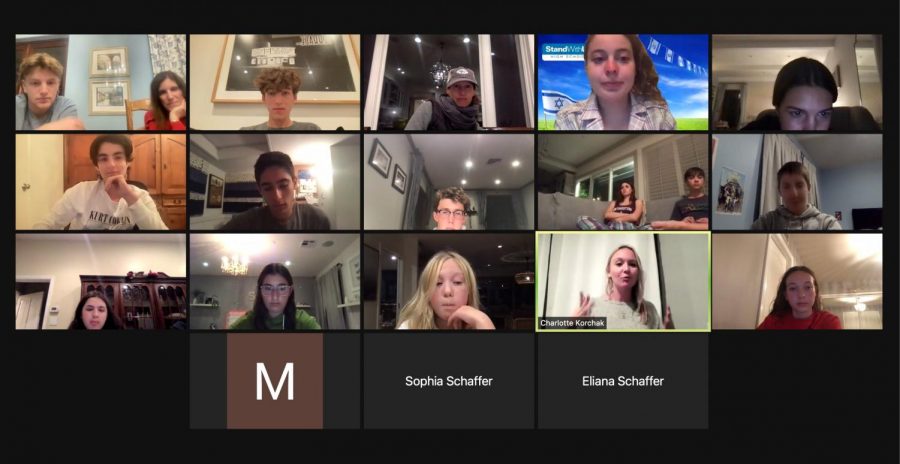 StandWithUs Israel’s Director of International Student Programs Charlotte Korchak discusses the Israeli-Palestinian conflict with students over Zoom.