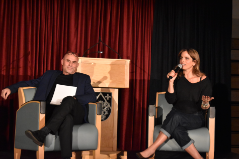 Israeli activist Noa Tishby expresses frustration with the Boycott, Divestment and Sanctions (BDS) movement during her event with History Teacher Dror Yaron.