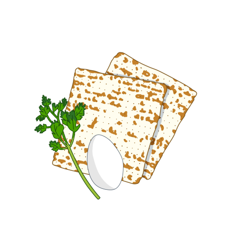 An illustration depicts foods that are eaten on Passover. 