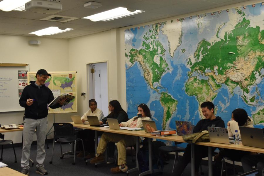 History Teacher Peter Sheehy discusses 19th century American history with his Advanced Placement United States History (APUSH) class of juniors. APUSH is one of multiple AP classes being discontinued. 