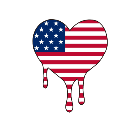 A heart with the United States flag, a symbol of the soul of America, melts away. The image symbolizes the loss of Americas core value of freedom.