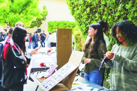 Chiara Umekubo ’23 sold stickers at her Spring Market booth. Similar to the Winter Market in December, the Spring Market allowed students to purchase a variety of homemade items.