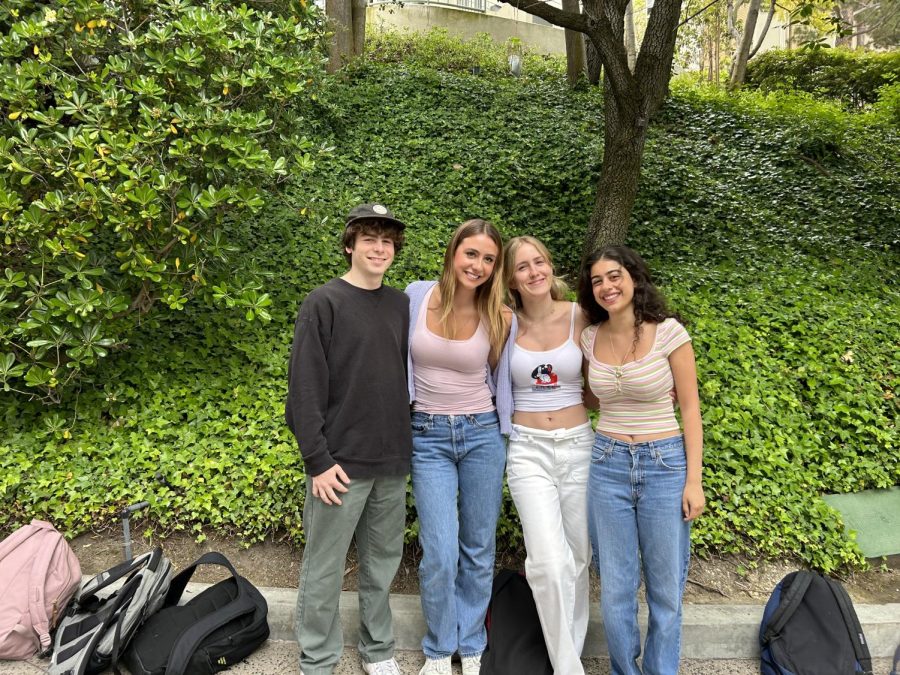 Casey Reims ’24 Jordan Dees ’24, Stella Stringer ’24 and Olivia Baradaran ’24 pose together for a photo as the newly selected Peer Support coordinators for the 2023 - 2024 school year.