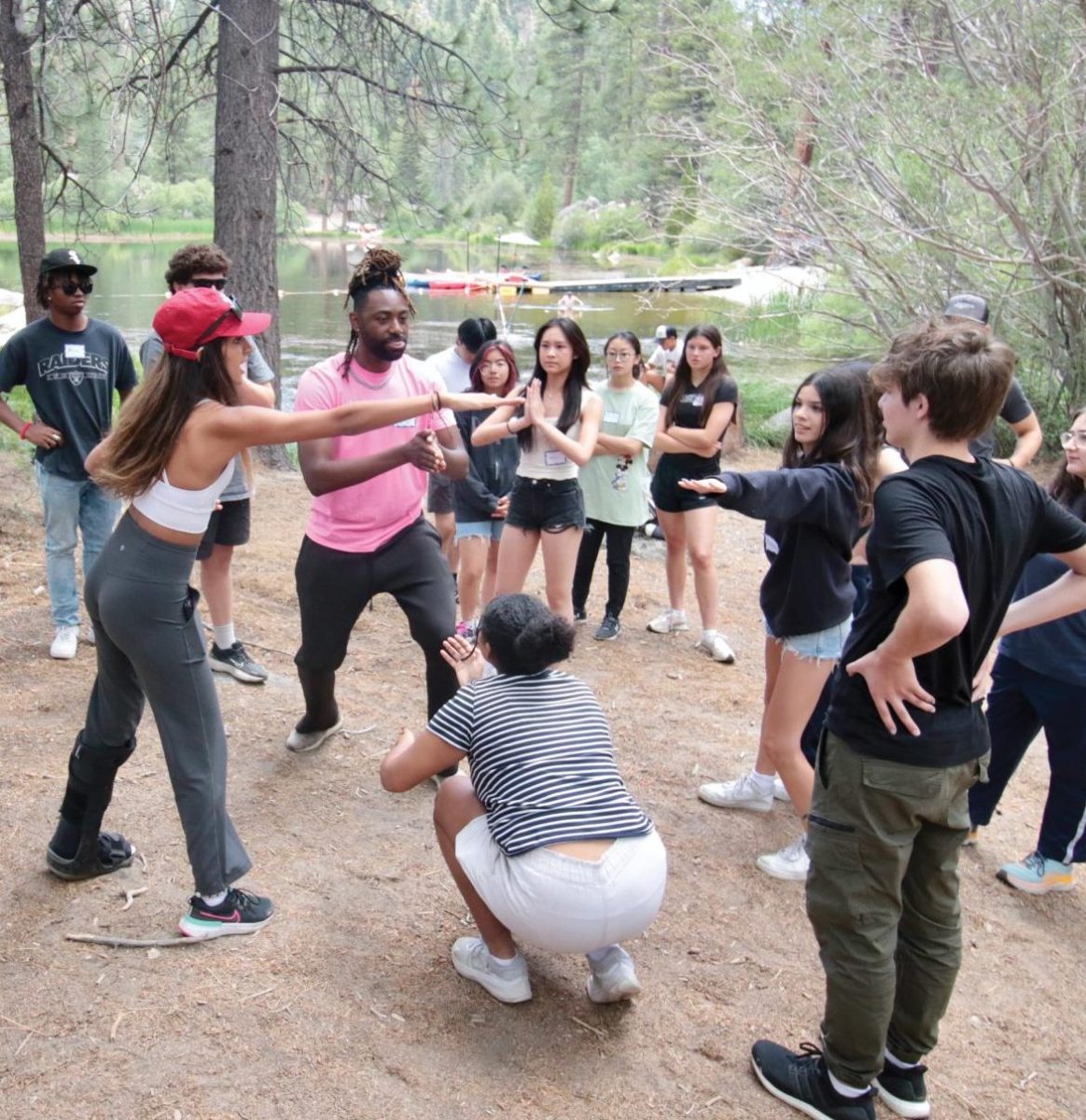 During the inaugural HW Media retreat to Big Bear Lake, students participated in a team bonding game with counselors. Printed with permission of Billy Montgomery.
