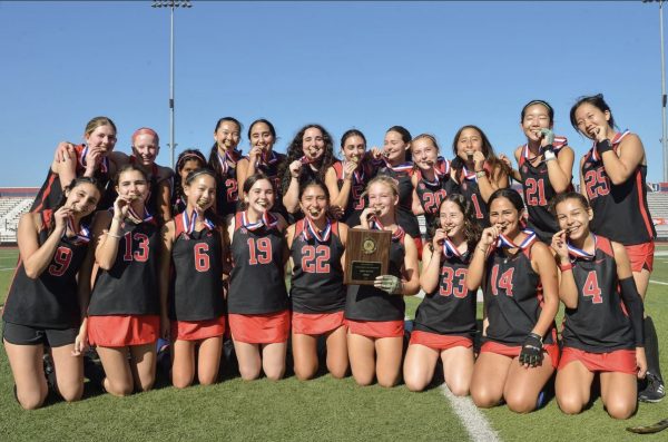 The field hockey team poses with their medals after defeating Bonita High School 2-0 in the Tournament of Champions final Oct. 28.