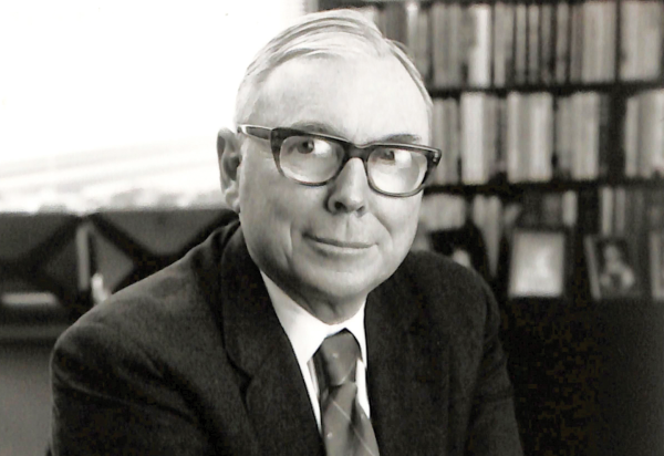 Charles (Charlie) Munger poses for a photo in 1995. Munger served on the Board of Trustees for 54 years and oversaw many institutional changes, showing unwavering dedication to the school.