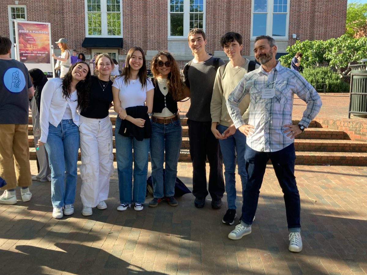 Team members Caroline Cosgrove 26, Esther Goldman 26, Print Managing Editor Jade Harris 24, Maya Ray 25 Andrew Wesel 24 and Asher Meron 25 pose for a picture after the national competition in North Carolina.