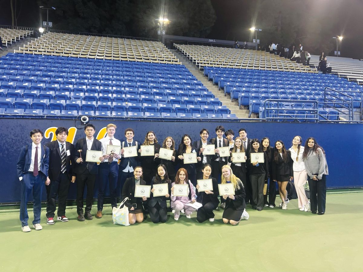 HWMUN sweeps BruinMUN conference with many students winning numerous awards.