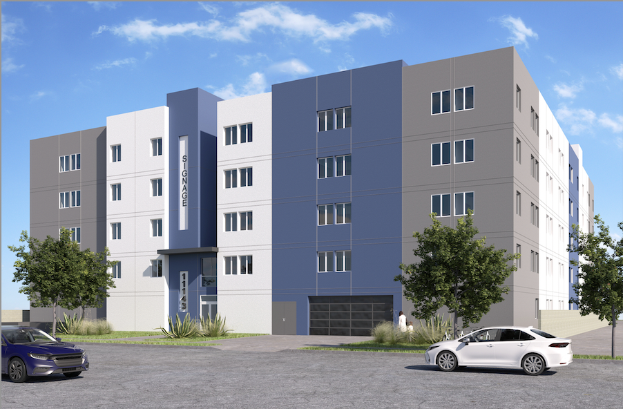 BLUEPRINT IN THE WORKS: This is an artist’s rendering of the Acama Street apartment complex. Construction will soon be underway.