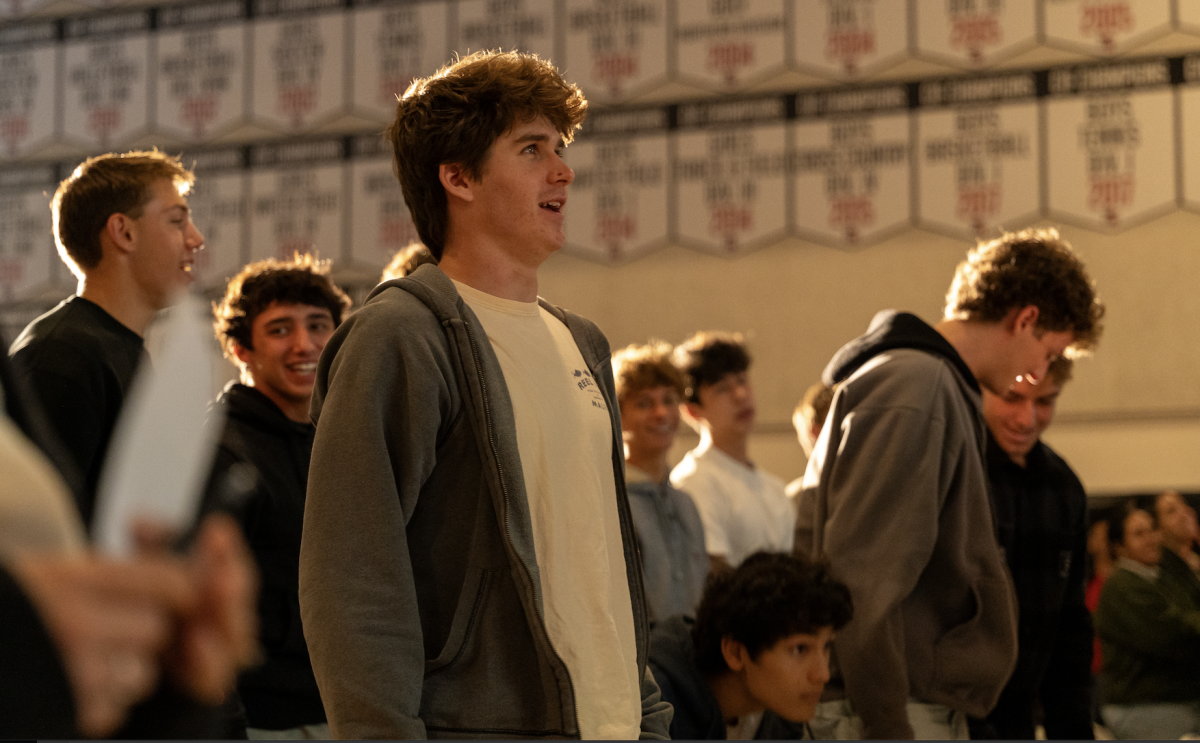 SEASONAL SPOTLIGHT: Upper school students gathered for a December Assembly. In unison, the entire Upper School sang “Twelve Days of Christmas.”