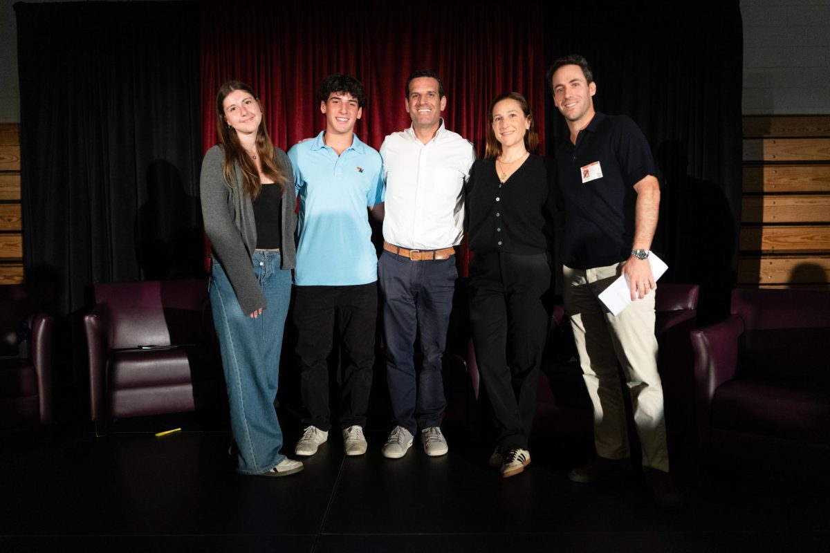 LEGACY: Sasha Leibzon ’28, Jonah Aftergood ’28, Aaron Aftergood ’98,
Sarah Michelson and Jonathan Kasirer ’05 spoke during the presentation.