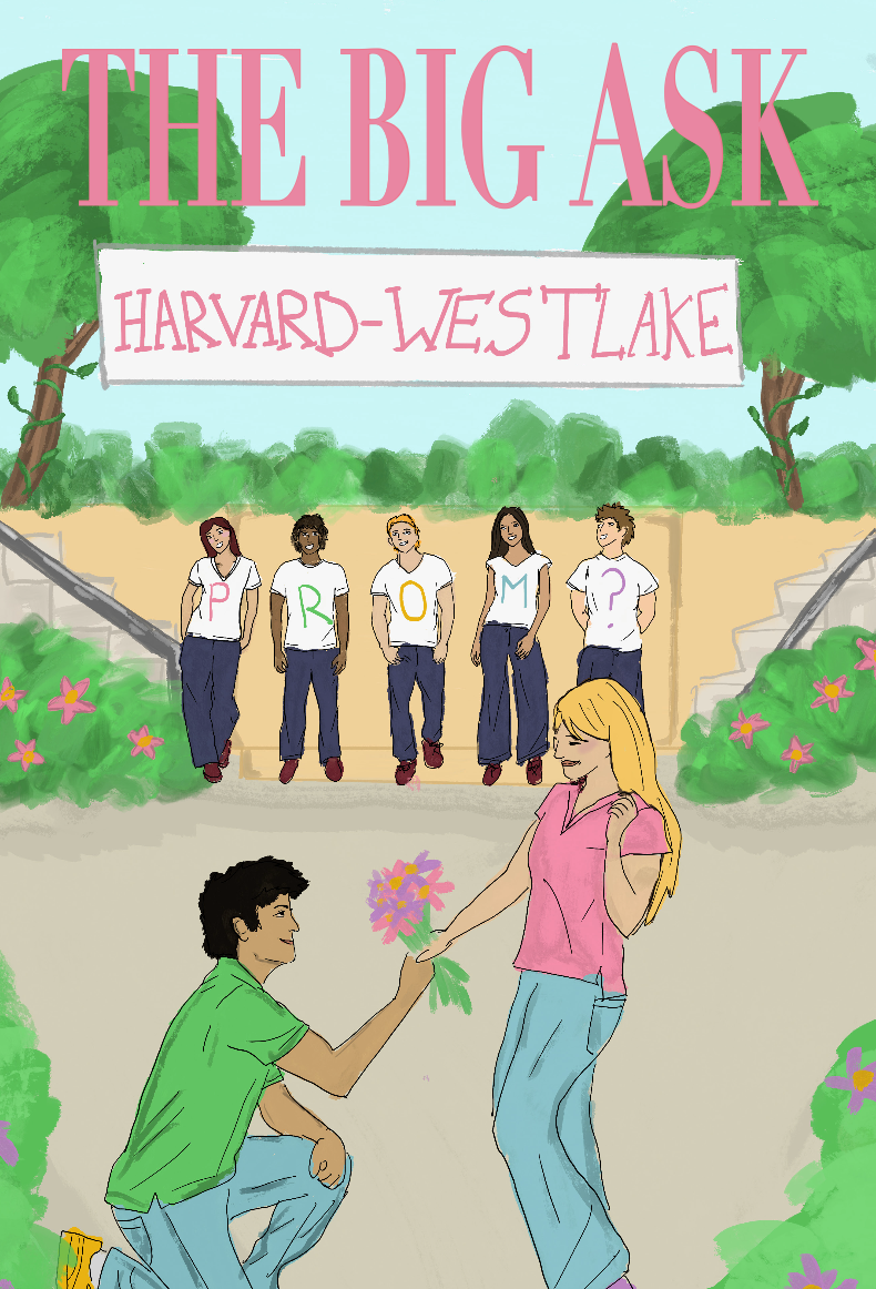 Students celebrate prom season with flowers, posters and public promposals on the Quad.