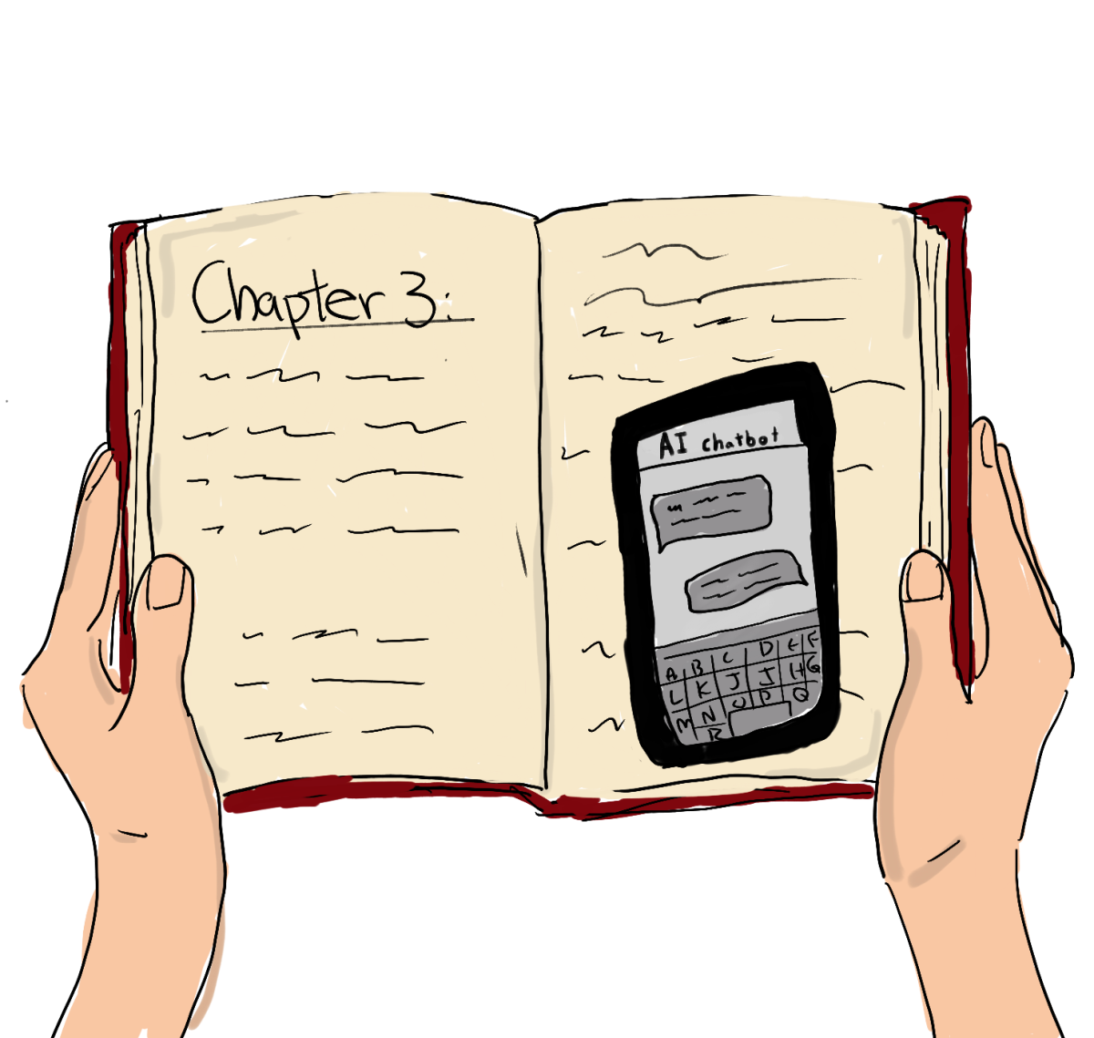 Student summarizes a page using an AI chatbot.
